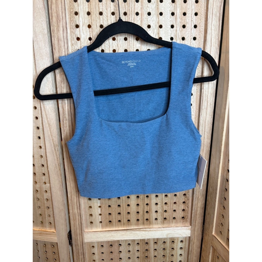 Beyond Yoga Spacedye Slim Cropped Tank Top WSHDM Blue SD4734 New With Tags